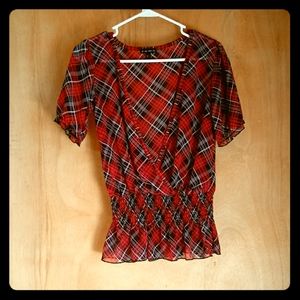 FANG Sheer Peplum Top